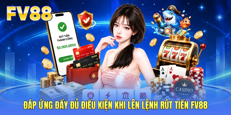 Đáp ứng đầy đủ điều kiện khi lên lệnh rút tiền FV88 Đáp ứng đầy đủ điều kiện khi lên lệnh rút tiền FV88