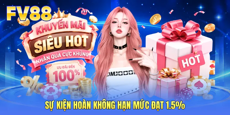 Sự kiện hoàn không hạn mức đạt 1.5% Sự kiện hoàn không hạn mức đạt 1.5%